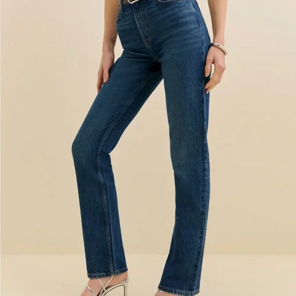 Jax Stretch High Rise Straight Jeans - Picture 1 of 5